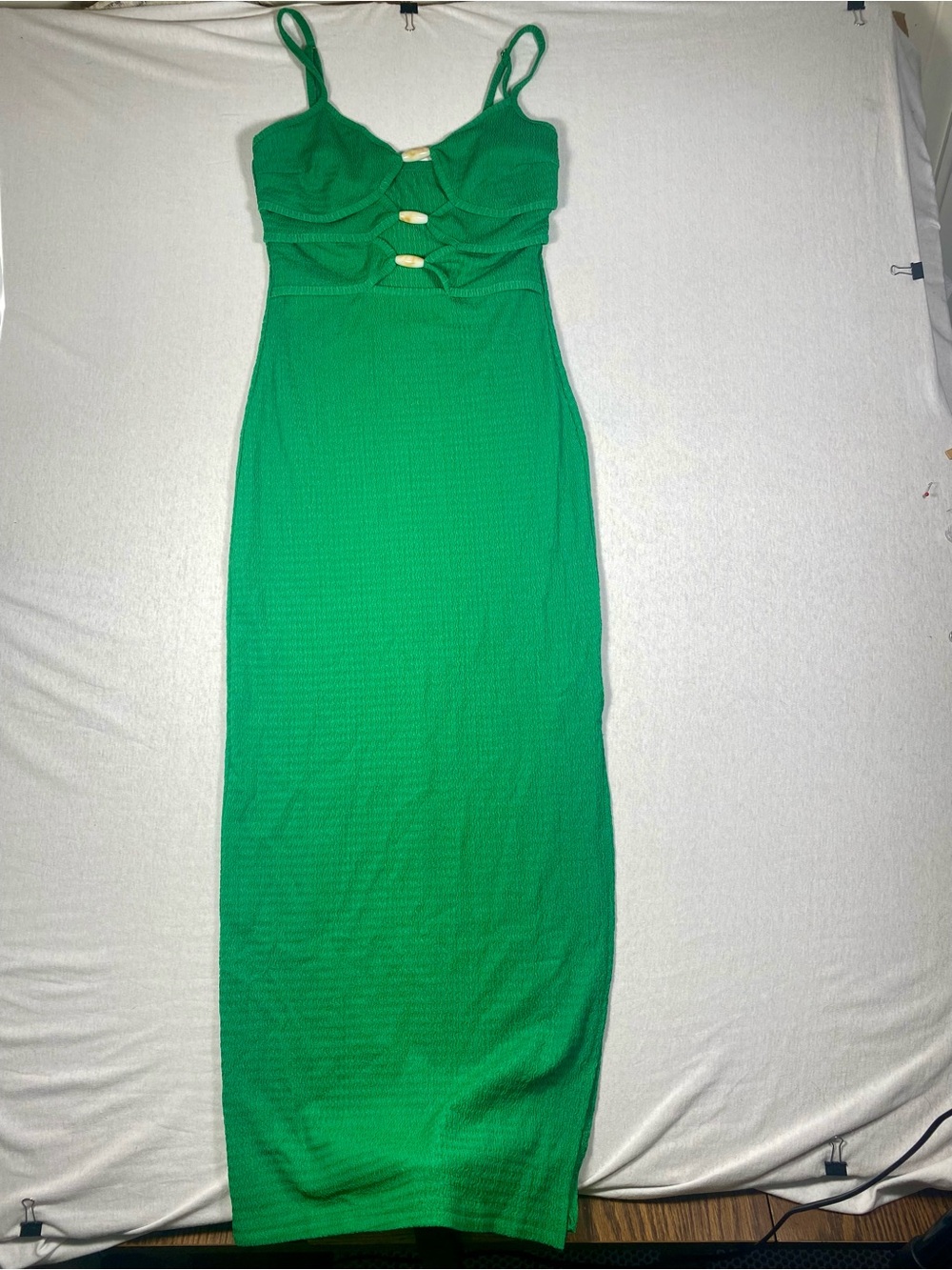 SHEIN Green Knit Cutout Maxi Dress Size XS